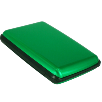 3-Pcs Green Slim Aluminium Credit Card Holder RFID Blocking Wallet Hard Shell Case Business Card Organiser Lightweight Pocket Size for Everyday Use