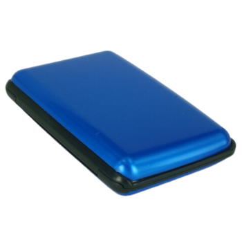 3-Pcs Blue Slim Aluminium Credit Card Holder RFID Blocking Wallet Hard Shell Case Business Card Organiser Lightweight Pocket Size for Everyday Use