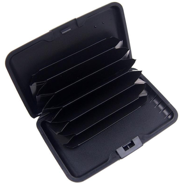 3-Pcs Golden Slim Aluminium Credit Card Holder RFID Blocking Wallet Hard Shell Case Business Card Organiser Lightweight Pocket Size for Everyday Use