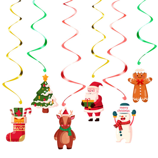 10 PCS Festive Gingerbread Man Christmas Hanging Swirl Decoration for Australian Holiday Cheer