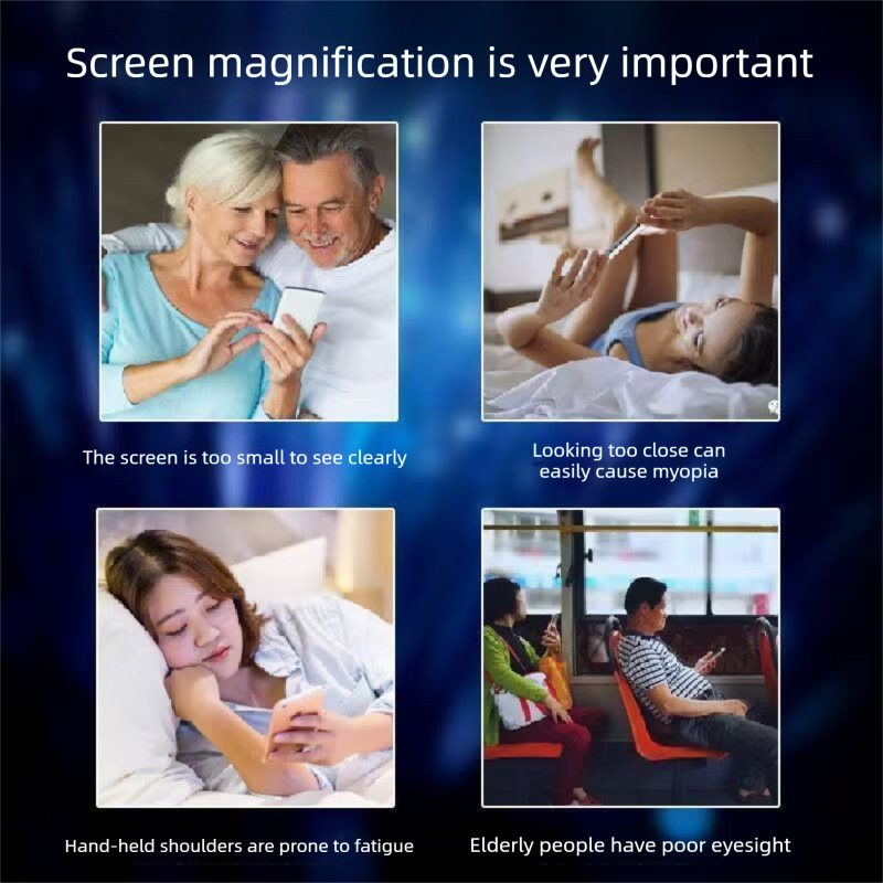 White Portable 10-Inch Mobile Phone Screen Magnifier with Foldable Stand - 3D HD Video Amplifier for Movies & Reading - Pull-Out Design Compatible with All Smartphones - Ideal for Home, Travel & Camping