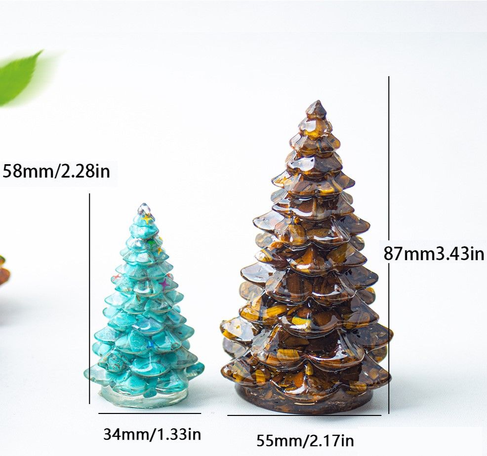 Dreamy Purple Resin Crystal Christmas Tree Ornament - 55 x 87mm Large Size Decorative Gemstone Style Tabletop Tree for Festive Home Decor Gift Giving