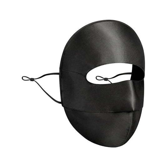 Black Luxurious Mulberry Silk Sun Protection Face Mask - Full Coverage Cooling Shield with Soft Wire Support
