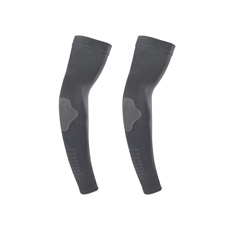 2 pairs Grey Cooling Arm Sleeves  Sun Protection - Nylon Spandex Blend - Lightweight Compression Elbow Support for Cycling Running Driving Outdoor Sports Heat Relief Breathable Fit
