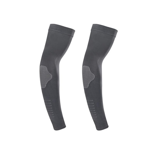 2 pairs Grey Cooling Arm Sleeves  Sun Protection - Nylon Spandex Blend - Lightweight Compression Elbow Support for Cycling Running Driving Outdoor Sports Heat Relief Breathable Fit