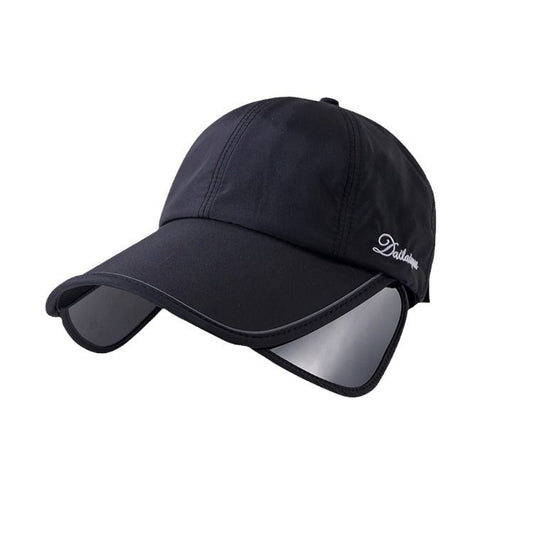 Women's Wide Brim Sun Cap - Black 58-60cm Adjustable Outdoor Sports Hat with 10.5cm Brim, Side Face Panels and Breathable Semi Open Crown for Golf, Walking and Travel