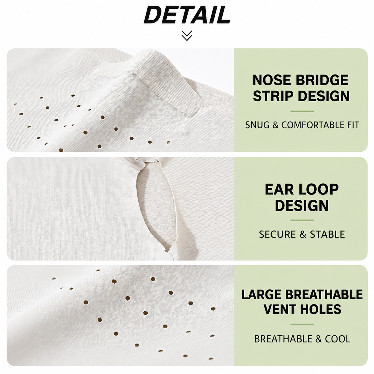 Light Gray Breathable Sun Face Cover with Neck Drape - Lightweight Outdoor Face Mask with Ear Loops, Nose Bridge Strip and Vent Holes for Cycling, Fishing and Hiking