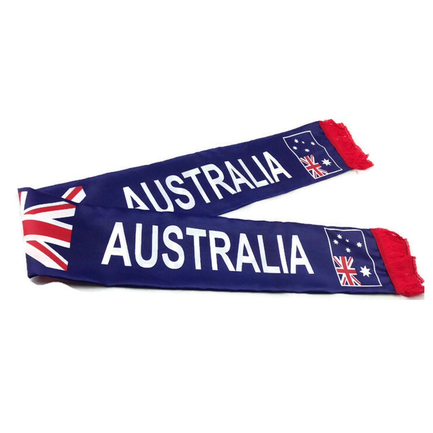 100% POLYESTER Australian National Flag SCARF Australia Day Costume Party Fringe Souvenir
