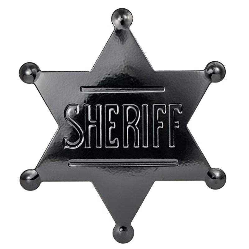 METAL SHERIFF BADGE ASSORTED COLOURS - Silver