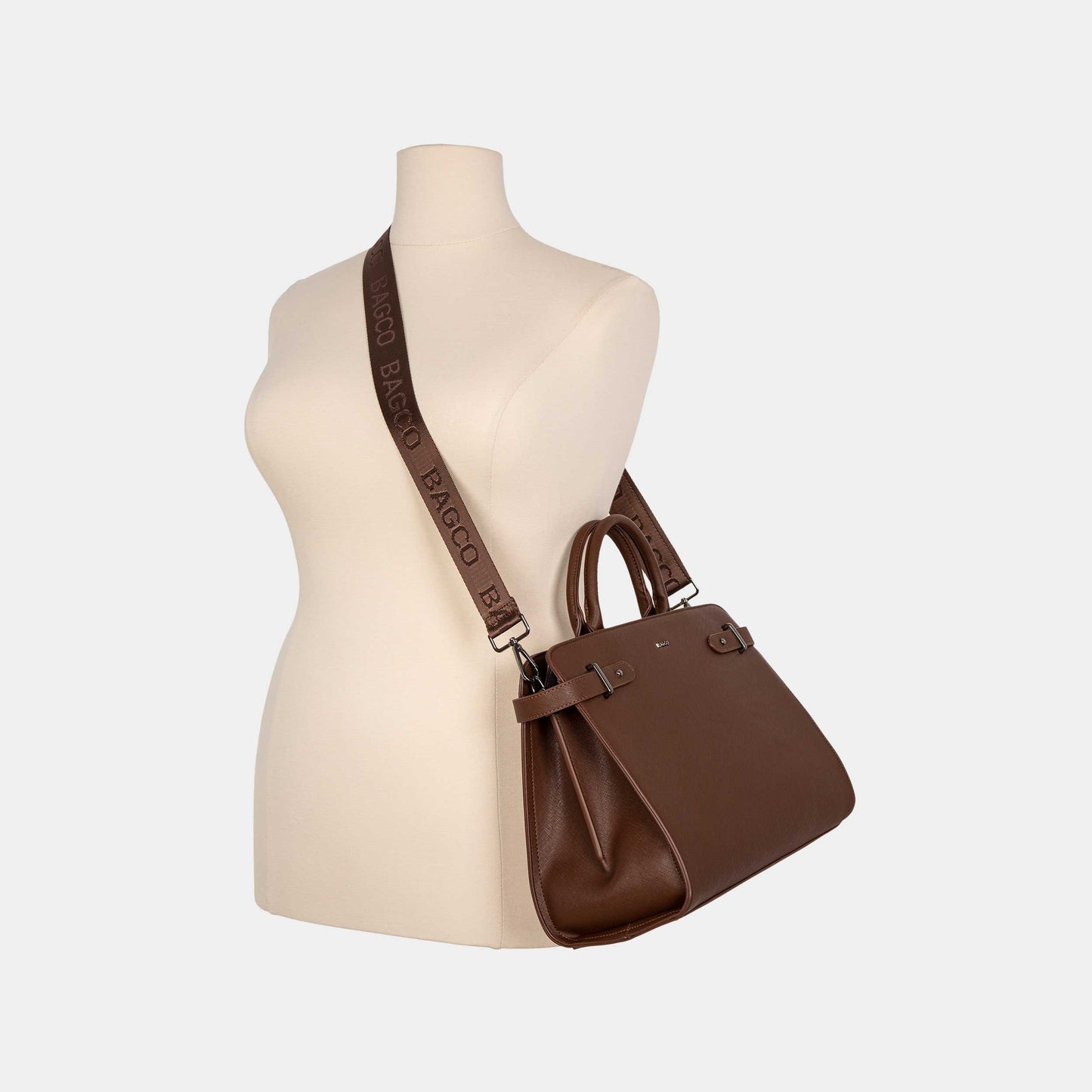 Bagco Bravura Leather Tote Set-Coffee