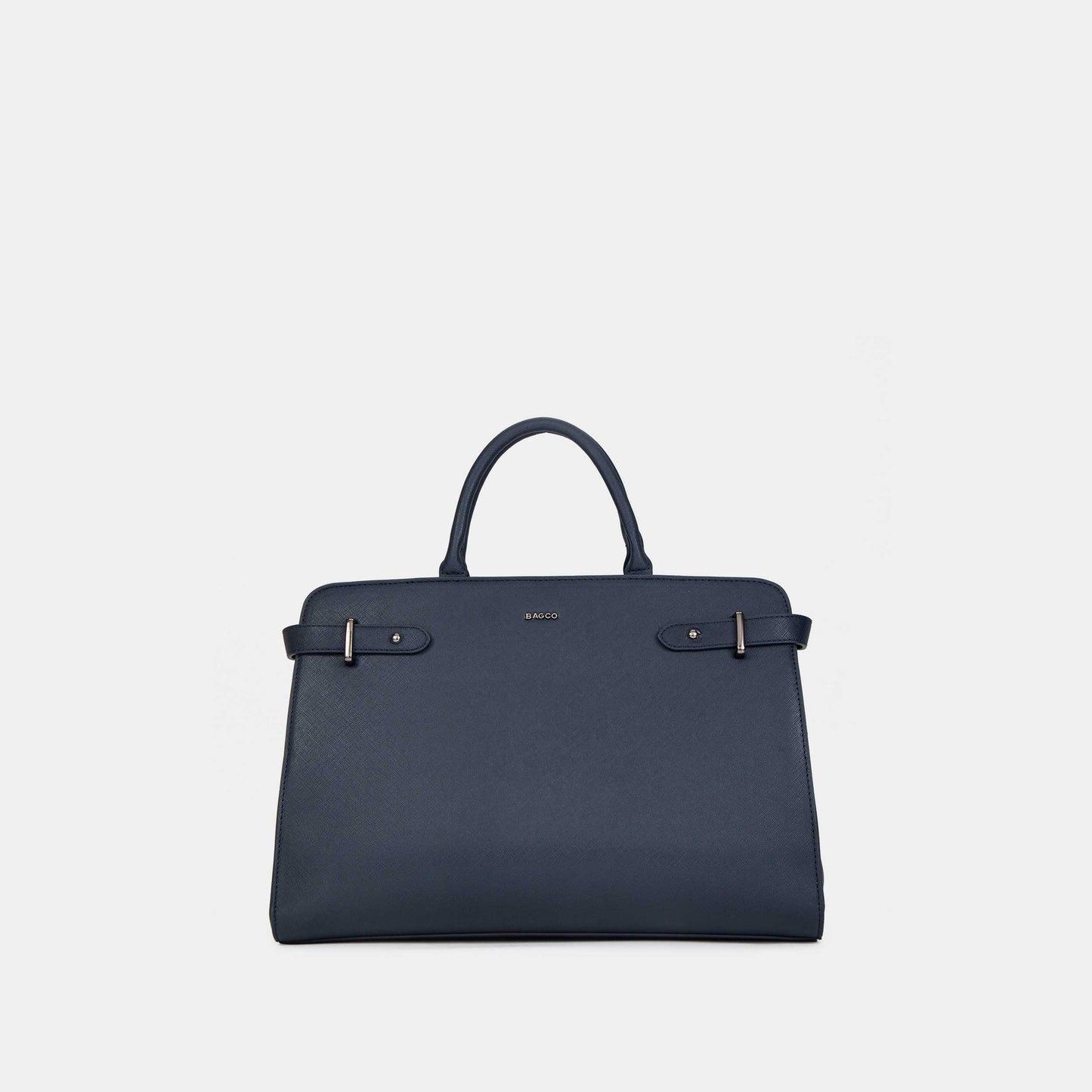 Bagco Bravura Leather Tote Set-Navy Blue