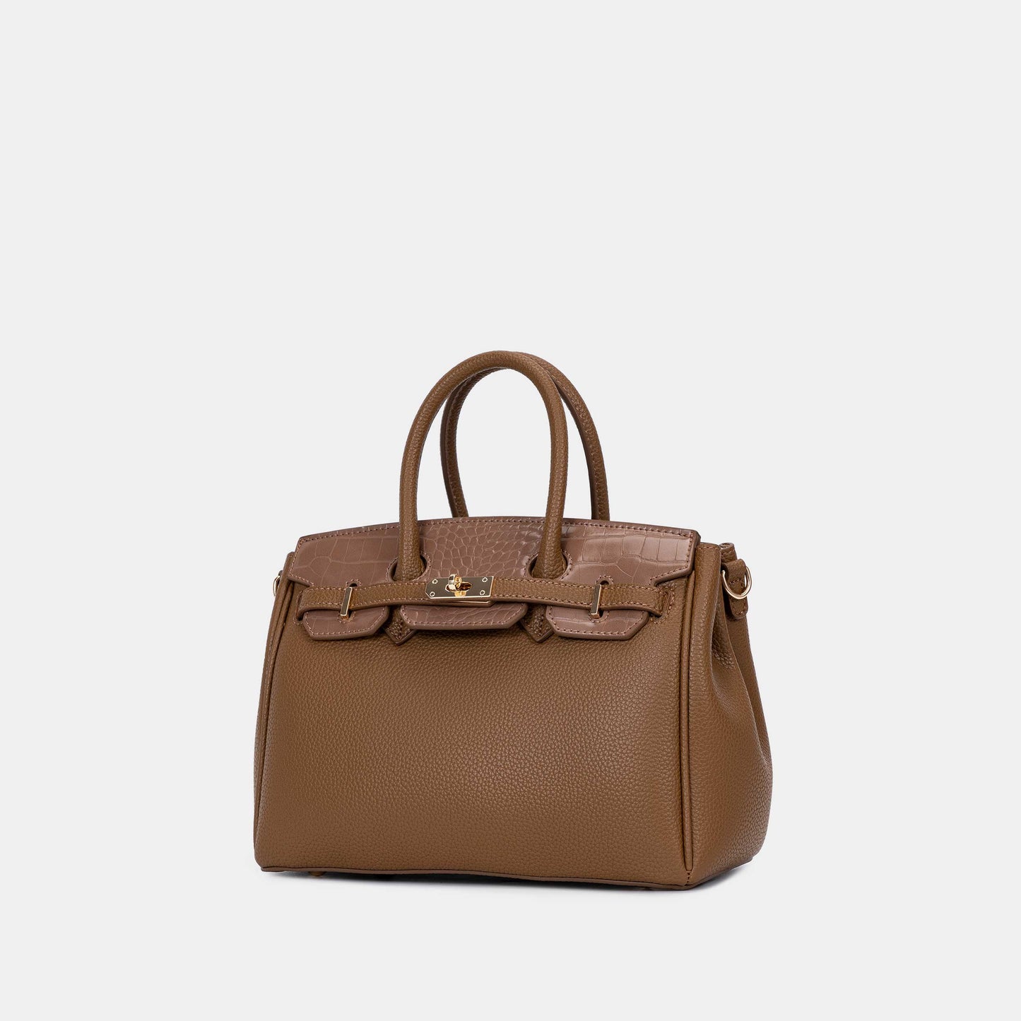 Chrisbella Elodie Leather Satchel-Brown