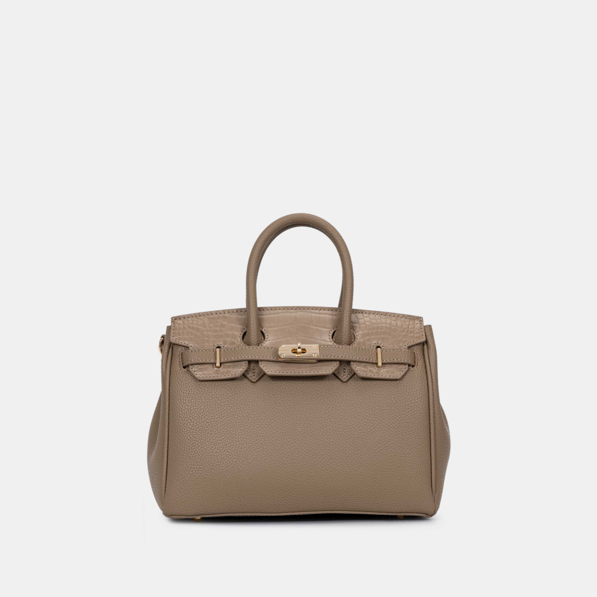Chrisbella Elodie Leather Satchel-Mud