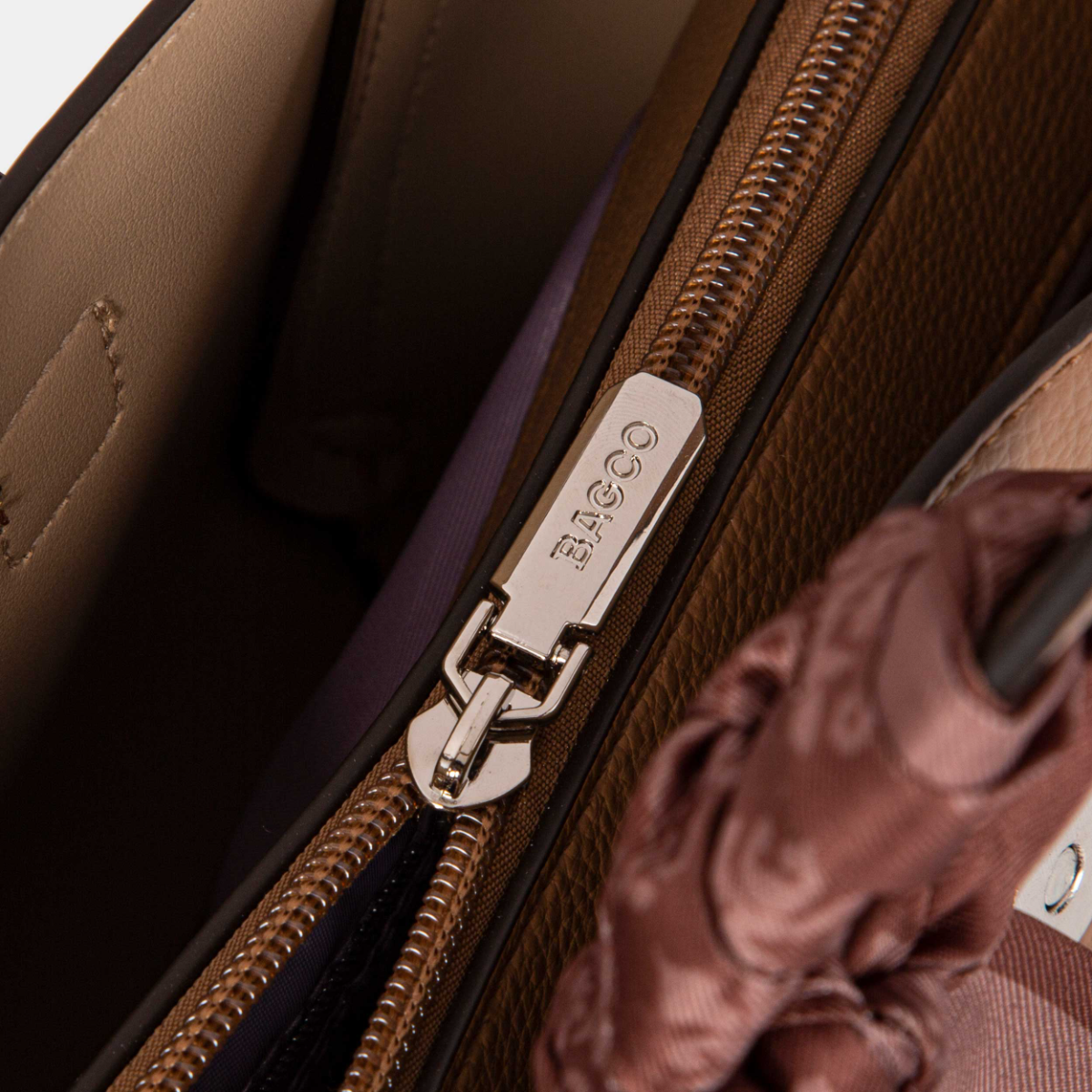 Bagco Noelle Leather Tote-Apricot