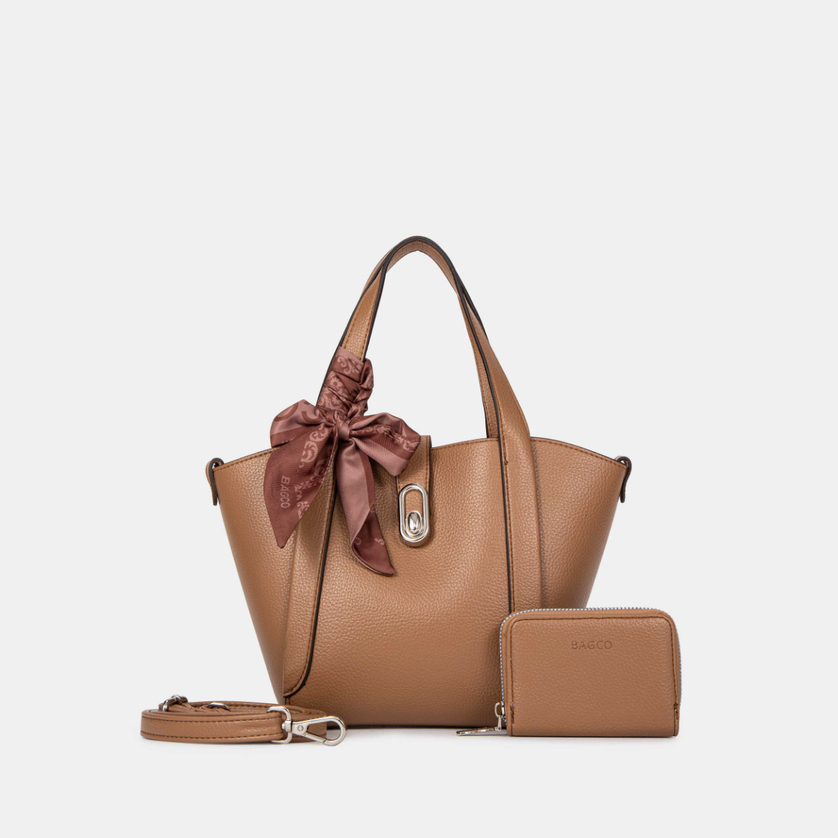 Bagco Noelle Leather Tote-Maroon